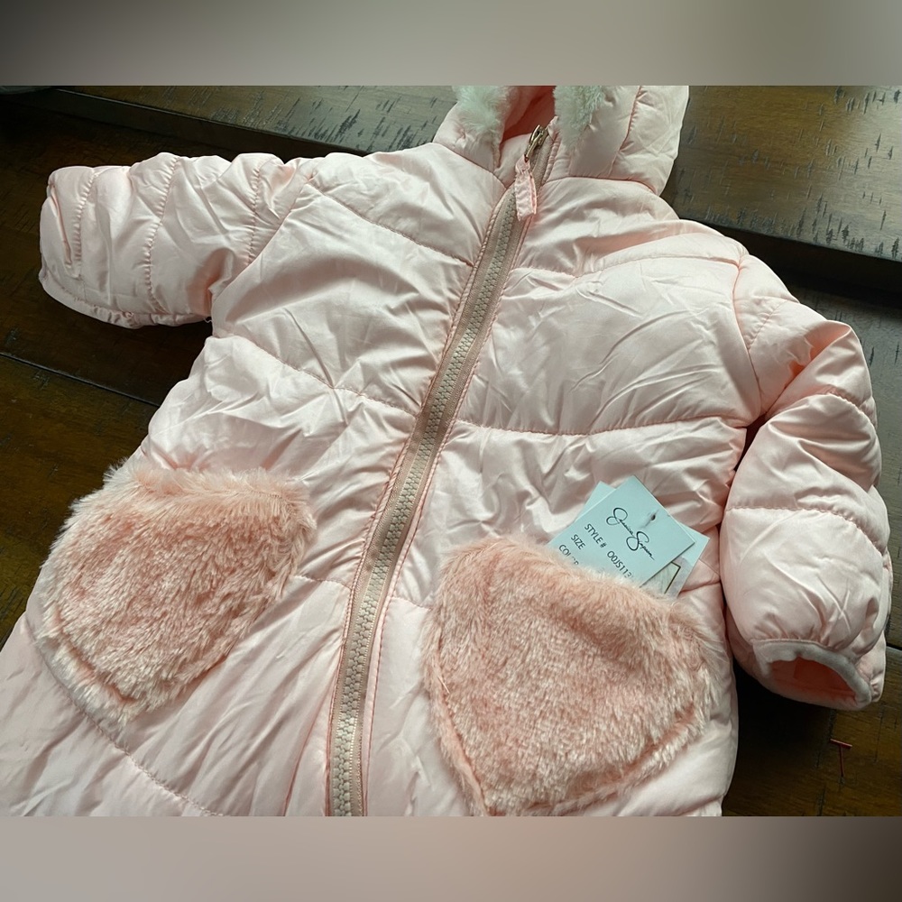 •NWT•Jessica Simpson Infant Girl Snow Suit Pram- ‘Blush Pink’ - Picture 10 of 14
